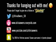 Watch oliviaowens's Cam Show @ Chaturbate 23/03/2020